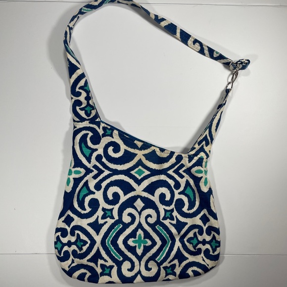 Joey and Me Handbags - Blue White Teal Adjustable Cross Body Shoulder Bag - Picture 3 of 6